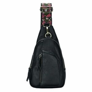 GUC: Antik Kraft Black Backpack with Floral Strap Slingback!
